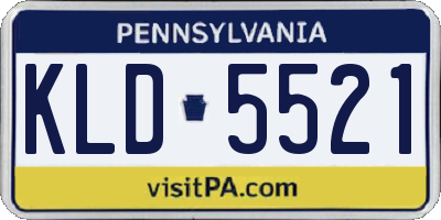 PA license plate KLD5521