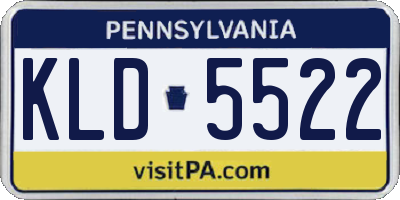 PA license plate KLD5522