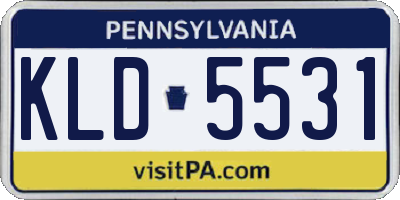 PA license plate KLD5531
