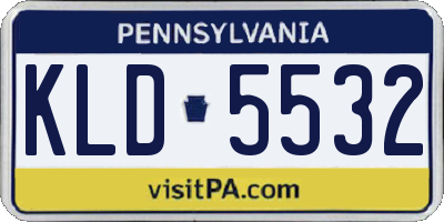 PA license plate KLD5532