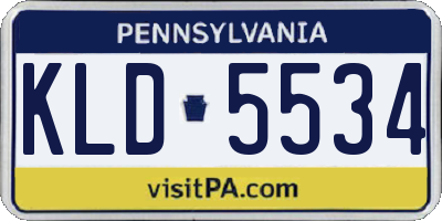 PA license plate KLD5534