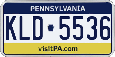 PA license plate KLD5536
