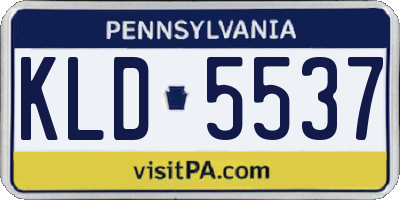 PA license plate KLD5537