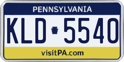 PA license plate KLD5540