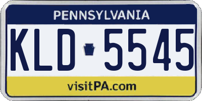 PA license plate KLD5545
