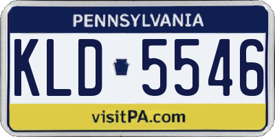 PA license plate KLD5546