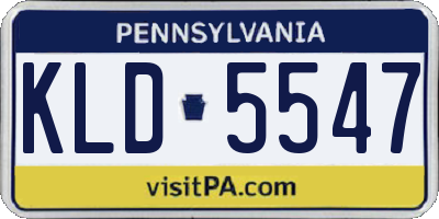 PA license plate KLD5547