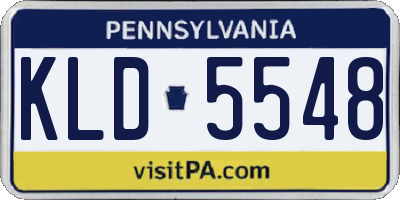 PA license plate KLD5548