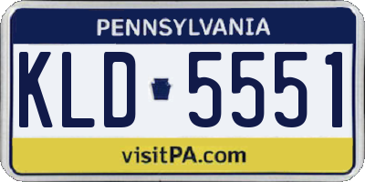 PA license plate KLD5551