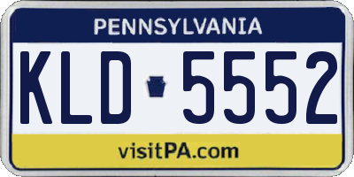 PA license plate KLD5552