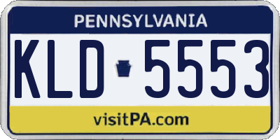 PA license plate KLD5553