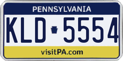 PA license plate KLD5554