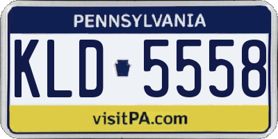 PA license plate KLD5558