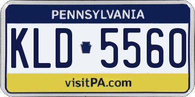 PA license plate KLD5560