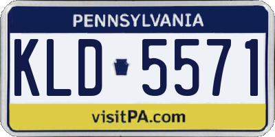 PA license plate KLD5571