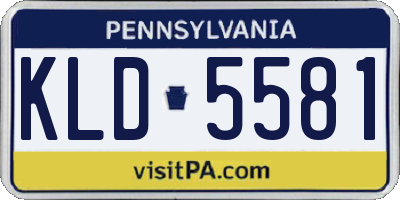 PA license plate KLD5581