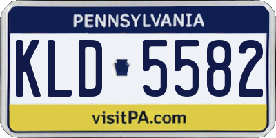 PA license plate KLD5582