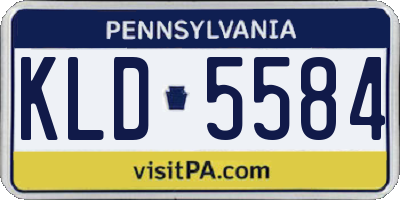 PA license plate KLD5584