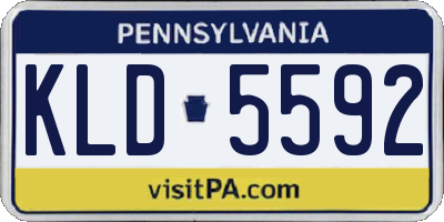 PA license plate KLD5592