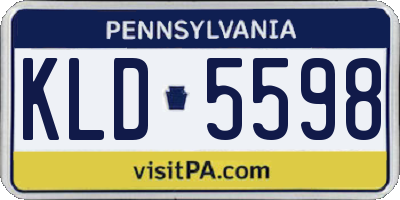 PA license plate KLD5598