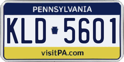 PA license plate KLD5601