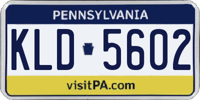 PA license plate KLD5602