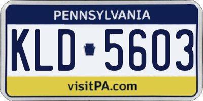 PA license plate KLD5603