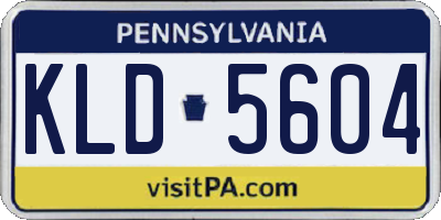 PA license plate KLD5604