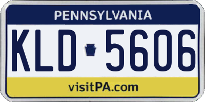 PA license plate KLD5606