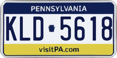 PA license plate KLD5618