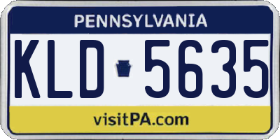 PA license plate KLD5635