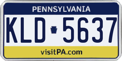 PA license plate KLD5637