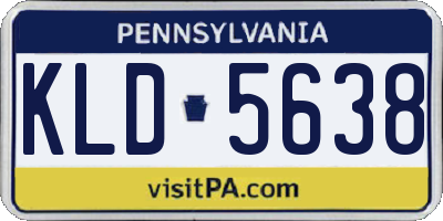 PA license plate KLD5638