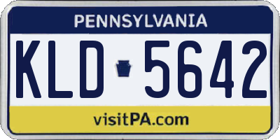 PA license plate KLD5642