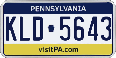 PA license plate KLD5643
