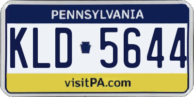 PA license plate KLD5644