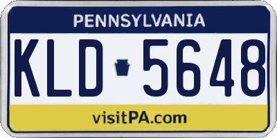 PA license plate KLD5648