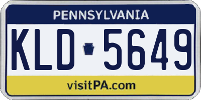PA license plate KLD5649