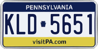 PA license plate KLD5651