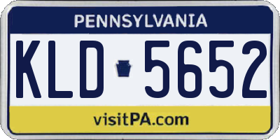 PA license plate KLD5652