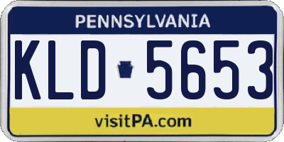 PA license plate KLD5653