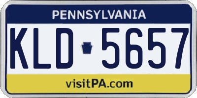 PA license plate KLD5657