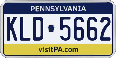 PA license plate KLD5662