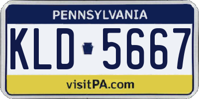 PA license plate KLD5667