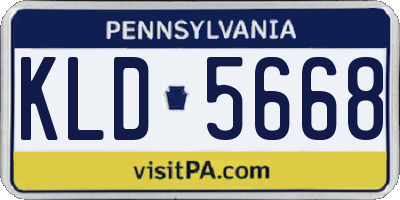 PA license plate KLD5668