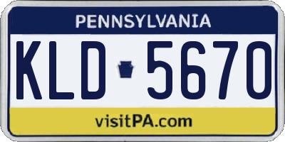 PA license plate KLD5670