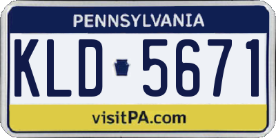 PA license plate KLD5671