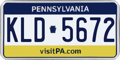 PA license plate KLD5672