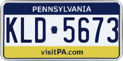 PA license plate KLD5673