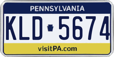 PA license plate KLD5674